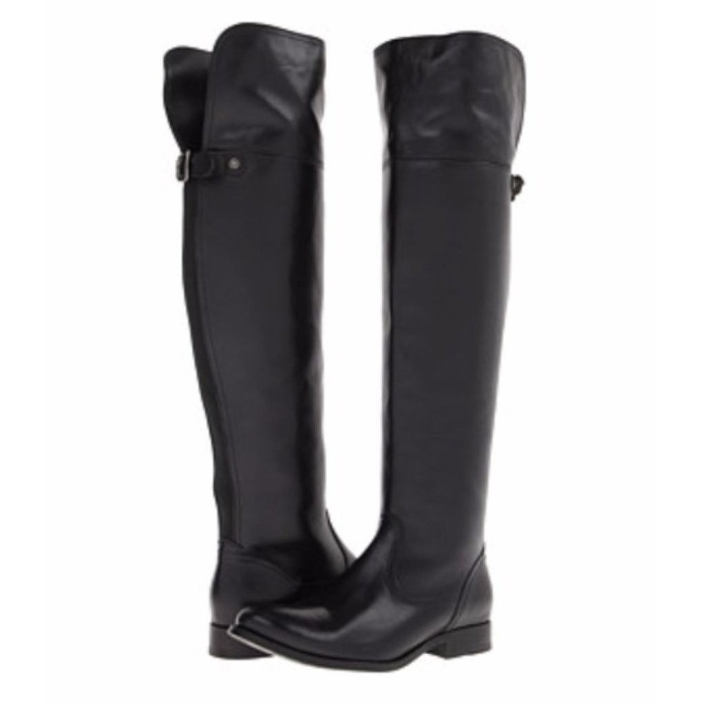 FRYE Melissa Over The Knee Leather Riding Boots Preppy Heritage‎ Black Sz 6